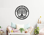 Personalized Tree of Life Metal Sign, Custom Family Name Metal Plaque, Monogram Wall Decor Art, Best Housewarming Present for Wedding Anniversary Couple