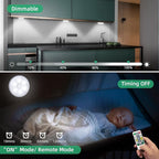 LED Closet Lights Motion Sensor Puck Light, Rechargeable Step Puck Lights,Dimmable Under Cabinet Indoor Lighting Magnet Stick-on Light for Counter Kitchen Wardrobe(6 Pack)