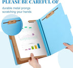 Skyygemm 36 Pcs Classification Folders Letter Size, 3 Divider Pressboard File Folder with Fasteners, Expanding File Organizer Bulk for School Teachers, Office Employee, Coworker, Staff (Blue)
