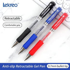 Lekreo Classic Retractable Gel Roller Pens, 0.7mm Fine Point, Blue Ink (Blue Ink - 12 Packs)