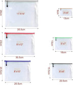 Oaimyy-18 Pcs-3"x 5"-Plastic Mesh Zipper Pouch Document Folders Bag Zipper Zip File Folders Puzzle Storage Bags for Office Supplies, Travel,Organizing Storage-Multicolor