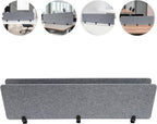 Clamp-On Acoustic Desk Divider, 2Pcs 60x16in Acoustic Partition, Desktop Privacy Panel, Sound Absorbing Workstation Panel (Castle Gray, 60" x 16")
