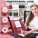 Teling 24 Pcs Clear Front Report Covers with 3 Prongs, Plastic Dark Red Presentation Folders Bulk with 3 Pockets for A4 and Letter Size Paper, 90 Sheet Capacity, Document Covers for School Business