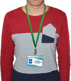 Beebel Green Lanyards 100 Pack Nylon Flat Badge Lanyard for Id Badge Name Tag (Green, 100 Pack)