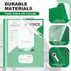 Teling 24 Pcs Clear Front Report Covers with 3 Prongs, Plastic Green Presentation Folders Bulk with 3 Pockets for A4 and Letter Size Paper, 90 Sheet Capacity, Document Covers for School Business