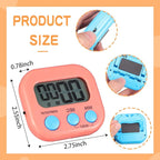Flutesan 16 Pack Digital Classroom Timers with Lanyards - Color-Coded Countdown Timers for Teachers, Students & Kitchen Use - Loud Alarm, Easy Operation(White, Blue, Pink, Green)