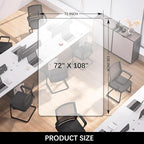 Kuyal Clear Chair Mat, Hard Floor Use, 6'×9' Transparent Office Home Floor Protector mat Chairmats (72" X 108" Rectangle)