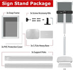 VAIIGO 3 Pack Heavy Duty Standing Sign Holder 11x17 Inch - Pedestal Floor Sign Stand with Weighted Base - Vertical & Horizontal Poster/Menu Display Stands for Indoor/Outdoor Advertising, Silver