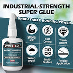 Medium-Thin Super Glue 4oz Clear Liquid CA Glue for Wood Shoe Furniture Ceramic Leather Glass Plastic Model Metal Rubber, All Purpose Cyanoacrylate Instant Adhesive, Strong Bonding and Fast Drying