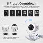 Productivity Timer Flip Gravity Sensor Cube Timer Countdown & Countup,Mute & Vibrate & Sound，5/10/30/60min & Custom Timing, Perfect for ADHD,Work,Learning,Kitchen Cooking (2, White Hexagon)