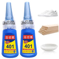 401 Glue 2Pcs Fast Drying Liquid Glue High Strength Liquid Adhesive for Metal Plastic Jewelry Low Whitening Multi Purpose Bonding Solution (20ml)
