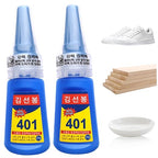 401 Glue 2Pcs Fast Drying Liquid Glue High Strength Liquid Adhesive for Metal Plastic Jewelry Low Whitening Multi Purpose Bonding Solution (20ml)