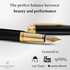 Ellington Pens Luxury Fountain Pen Set- Extra Fine Nib- Includes 3 Ink Cartridges, Refillable Ink Converter, Gift Box -Fountain Pens For Writing, Calligraphy, Journaling, Sketching (Noble Heritage)