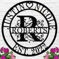 Wedding Gifts for Couples 2024 Last Name Signs for Home Personalized Metal Signs Monogram Wall Decor Personalized Family Name Sign Anniversary Wedding Gift
