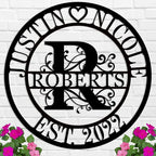 Wedding Gifts for Couples 2024 Last Name Signs for Home Personalized Metal Signs Monogram Wall Decor Personalized Family Name Sign Anniversary Wedding Gift