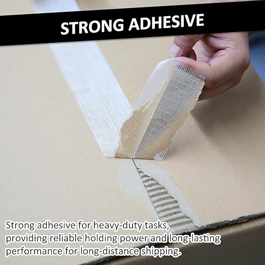 Ealyder Tape 5 Pack Transparent Reinforced Fiberglass Tape – 2 Inch x 30 Yards, 5.5 Mil Filament Strapping Tape, Adhesive Heavy Duty
