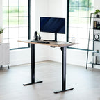 VIVO Electric 55 x 28 in Standing Desk, Memory Height Adjustment, 1B Series, Holds 220 lbs, One-Piece Reclaimed Wood Top, Black Frame, DESK-KIT-1B55P