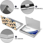 haigof Crow Business Card Holder Business Card Case Metal Business Card Organizer 3.7X2.2 In