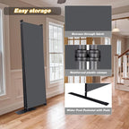 CHOSENM Wall Divider, 4 Panel Room dividers and Folding Privacy Screens with Wider Support Feet, 6 Ft Portable Privacy Screen for Room Separator, 88" W X 71" H, Grey