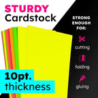 Hygloss Large Poster Board 22x28 - 25 Assorted Neon Color Poster Boards Bulk Pack - 10 Pt. Thickness Colored Poster Board Paper for Projects, Signs, Displays, Crafts - Posterboard Multipack 22" x 28"