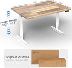 VIVO Electric 48 x 30 in Standing Desk, Memory Height Adjustment, 1B Series, Holds 220 lbs, One-Piece Reclaimed Wood Top, White Frame, DESK-KIT-1W5P