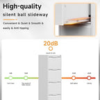 Bestoo 4-Drawer File Cabinet with Lock, Metal Filing Cabinet for Home Office, Vertical Filing Storage Cabinets, Fits File Folders, Letter/Legal/F4/A4 Size, Assembly Required (White)
