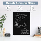 Magnetic Glass Whiteboard for Wall, 16" x 12" Glass Dry Erase Board, Large Frameless White Board for Home and Office - Black