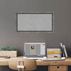 Amanti Art Grey Framed Magnetic Board 14x26 Small Vision Board for use with Magnets, 100% Metal Sheet to Display Items as Office Decor or for Home Organization in mudroom, Kitchen or Kids Room