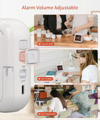 MeesMeek Digital Visual Timer - Max 11H 59M Rechargeable Countdown Timer with VA Display, Clear Digits, Adjustable Volume and Brightness, Magnetic Digital Timer for Kitchen, Classroom, Office (White)