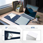 Ospelelf Vintage Hardcover 3 Ring 2 inch Leather Binder, Professional Binders Organizer Suitable for Letter Size Documents, Binder Dividers with Tabs, Dark Blue