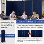 Strongbird Room Partition,Folding Privacy Divider,Office Partition Dividers,Office Dividers Wall, 10'6"W x 6'7"H,Blue