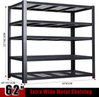 ZEUKMXOO 62" W 3050LBS Storage Shelves Unit,5 Tier Heavy Duty Metal Shelving Unit and Storage Large Rack,72" H x62 W x24 D Adjustable Metal Shelving Unit,Garage Shelves for Basement,Warehouse