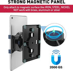 AboveTEK Universal Magnetic Tablet Mount, Swivel Tablet Stand, 360° Rotating Clamp Holder Fits 6-13" Display Tablets, Strong Attach to Metal Surface on Cabinet Whiteboard Kitchen Fridge Steel Car Door