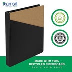Samsill 1 Inch 3 Ring Binders, Made in USA, Economy Round Ring, Clear View Cover, 200 Sheet Capacity - for School, Home, Office - Black, 24 Pack