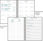 Fitness Journal for Women & Men,A5 Workout Journal/Planner Daily Exercise Log Book to Weight Loss, Gym, Muscle Gain, Bodybuilding Progress, 5.8"x8.3", Black