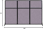 Versare Workstation Partition | Portable Wall Divider | Modern Office Cubicle | Free Standing Privacy Screen | Flexible Work Space | 99" x 70" Cloud Gray Fabric Panels