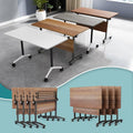 Conference Table Flip Top Mobile Conference Room Tables,Folding Conference Table with Wheels,Large Meeting Training Seminar Table Saving Space for Office Classroom(8B,70.8'')