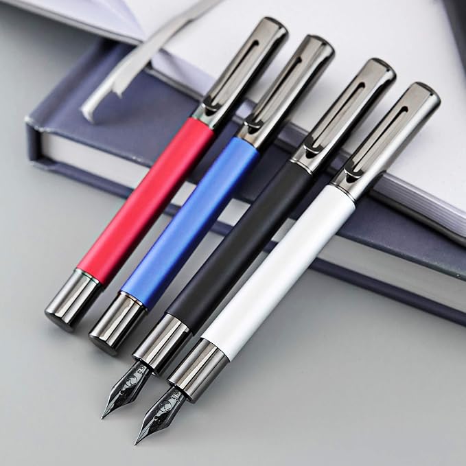 Monteverde USA Ritma Fountain Pen in Blue – Broad Nib, Bold JoWo Stainless Steel, Refillable Ink Cartridge/Converter – Ideal for Executives & Artists