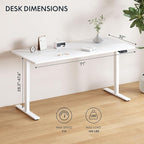 FLEXISPOT 71x32 Inch Large Dual Motor Electric Standing Desk, White - Computer Desk with Memory Controller, Home Office Desk with Splice Board