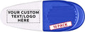 10 Magnetic Memo Holders Set - Customizable Text, Logo - Large Clip, Plastic - White Blue