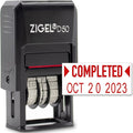 ZIGEL D50 Date Stamp with Completed - Self Inking Date Stamp - Red