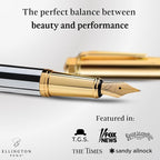 Ellington Pens Luxury Fountain Pen Set - Smooth Medium Nib- Includes 3 Ink Cartridges, Refillable Ink Converter, Gift Box- Fountain Pens For Writing, Calligraphy, Journaling, Sketching (Master Chopin)