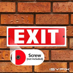 iSYFIX Exit Sign – 2 Pack 12x4 Inch – 40 mil Thick Polystyrene Plastic Sign, Laminated UV, Scratch & Fade Resistance, Waterproof, Indoor & Outdoor, Exit Signs for Exterior.