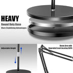 Peastrex Tablet Floor Stand with 12lb Stable Base Overhead Bed Ipad Phone Holder Mount with Adjustable Height Stretchable Arm for 4.5-13in iPad Pro Air Mini 12.9/9.7, Kindle, Galaxy Tab, CellPhones