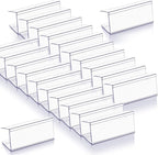Weysat 100 Pcs Wood Shelf Label Holders Clear Plastic Price Tag 2.4 in L x 1 in H for Bookshelf Shelves, Wood Shelf Sign and Ticket Holder, Clips On to Shelves 3/4" to 1" Thick