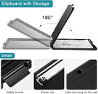 Epakh 12 Pcs Clipboard with Storage Bulks Plastic Storage Foldable Nursing Clipboard with Low Profile Clip for Student Teacher Nurse Employee, 9.5 x 13.5 Inch