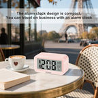 KESHIDE Travel Digital Alarm Clock Battery Operated with Indoor Temperature, Desk Small Clock,Snooze Model,12/24H Display for Bedrooms Heavy Sleepers Kids Travel Bathroom