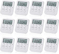 Weewooday 12 Pcs Digital Kitchen Magnetic Timer Bulk Classroom Count up Countdown Timer Large Digits Egg Loud Alarm Cute Desk Stopwatch for Teacher Kids Cooking Office(White,Cute Style)