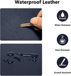 PU Leather Desk Pad Protector Gaming Mouse Pad Non Slip Desk Mat for Keyboard and Mouse Waterproof Desk Writing Pad for Office and Home Desk Accessories(Dark Blue, 35.4 * 17.7)
