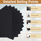 Silunkia 120 Sheets Black Cardstock 8.5 x 11 Printer Paper, 250gsm/92lb Heavyweight Black Paper Card Stock for DIY Cards, Thank You Cards, School Crafting, Wedding, Invitations